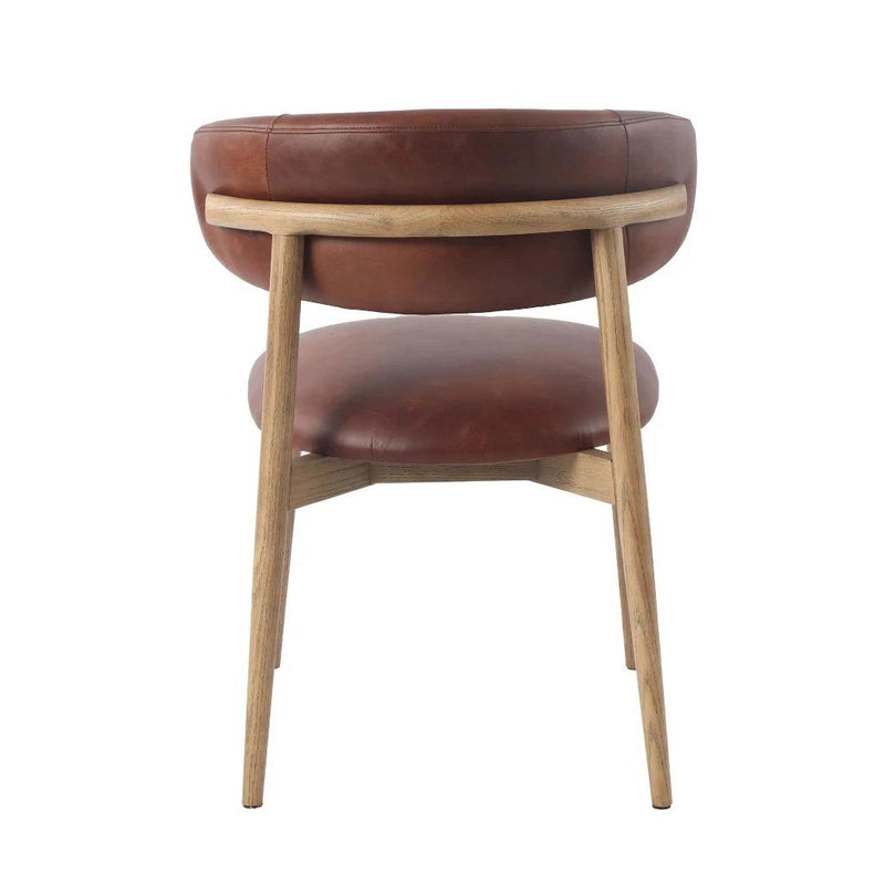 Milo Vintage Leather Upholstered Armless Dining Chair