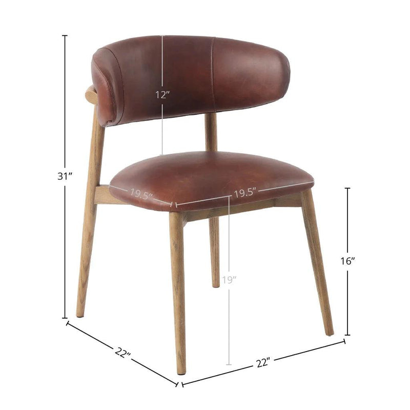 Milo Vintage Leather Upholstered Armless Dining Chair