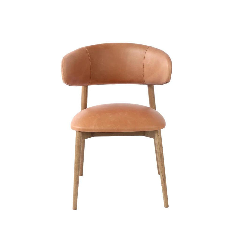 Milo Vintage Leather Upholstered Armless Dining Chair