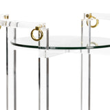 Milton Acrylic Framed Clear Pedestal-Side Tables-Chelsea House-LOOMLAN