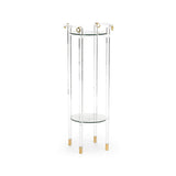 Milton Acrylic Framed Clear Pedestal-Side Tables-Chelsea House-LOOMLAN