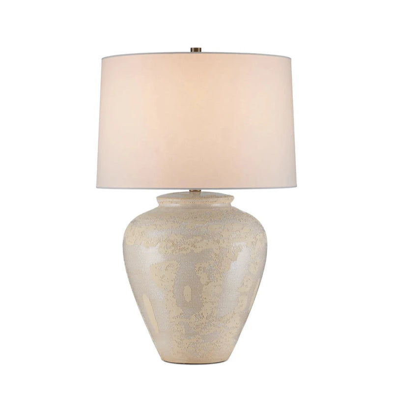 Mimi Ivory Textured Ceramic Table Lamp-Table Lamps-Currey & Co-LOOMLAN