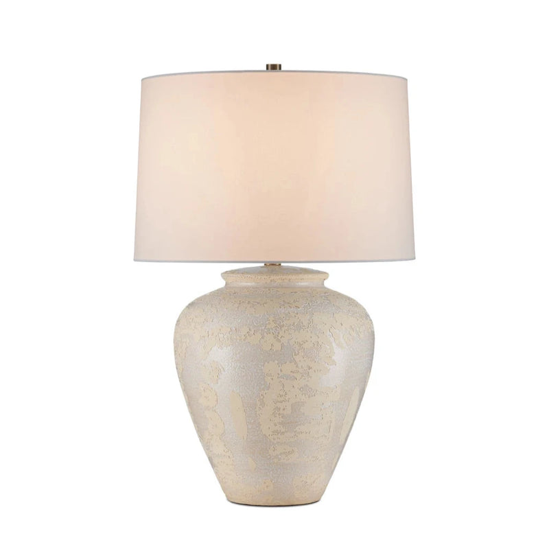 Mimi Ivory Textured Ceramic Table Lamp-Table Lamps-Currey & Co-LOOMLAN