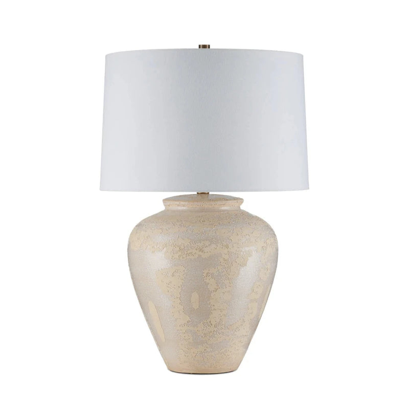 Mimi Ivory Textured Ceramic Table Lamp-Table Lamps-Currey & Co-LOOMLAN