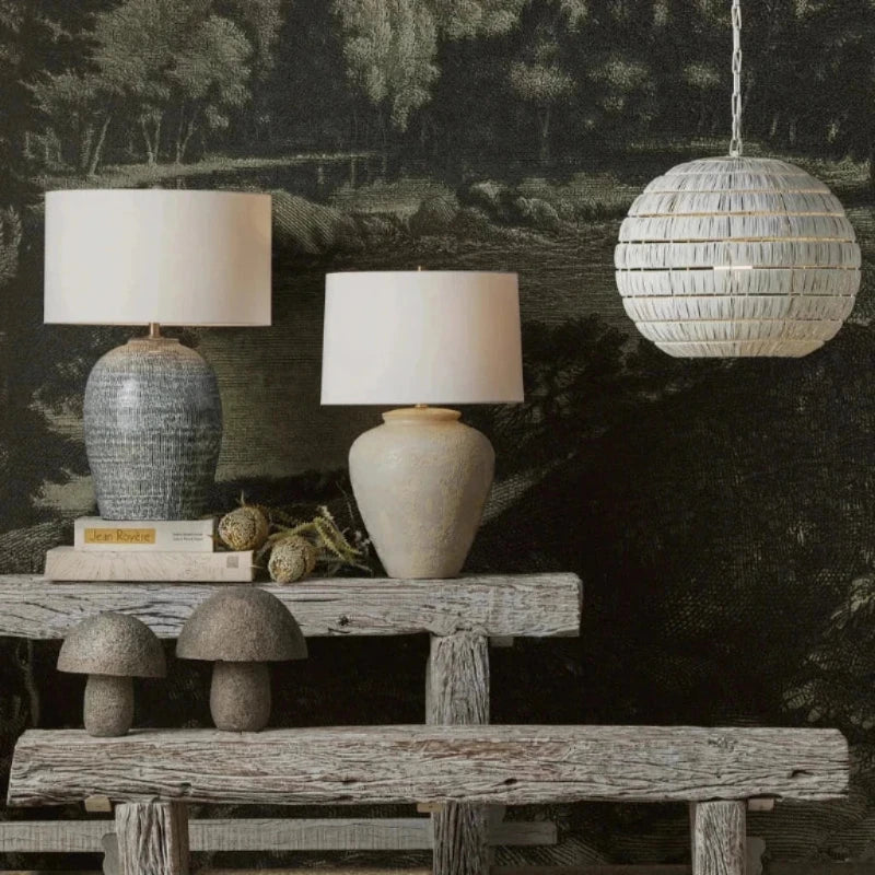 Mimi Ivory Textured Ceramic Table Lamp