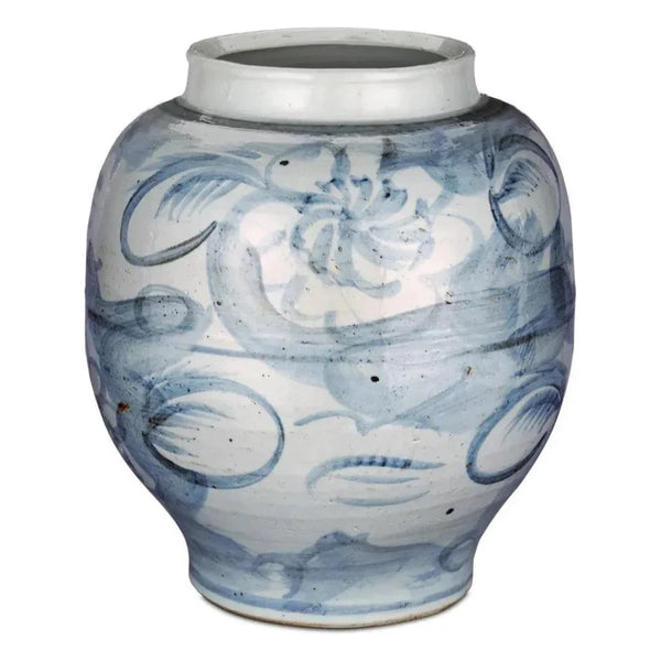 Ming - Style Countryside Large Preserve Pot - LOOMLAN - Currey & Co - Vases & Jars