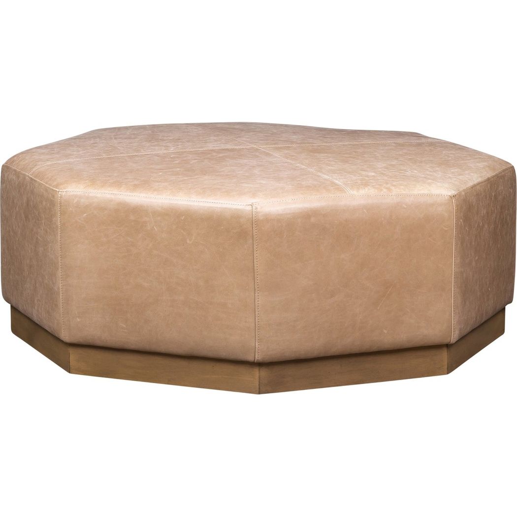 Mingle Leather In Collins Celadon Ottoman