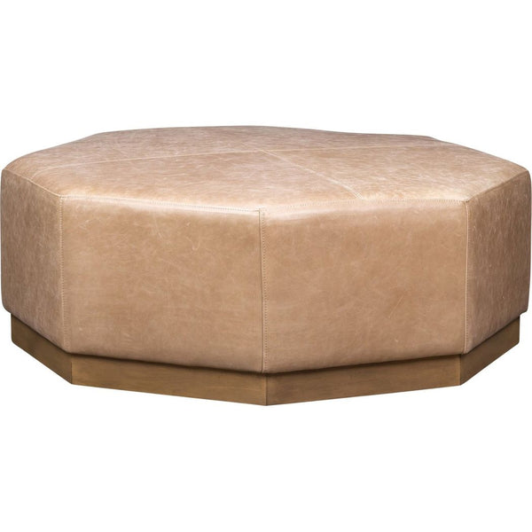 Olivia + Quinn-Mingle Leather In Collins Celadon Ottoman-Ottomans-LOOMLAN