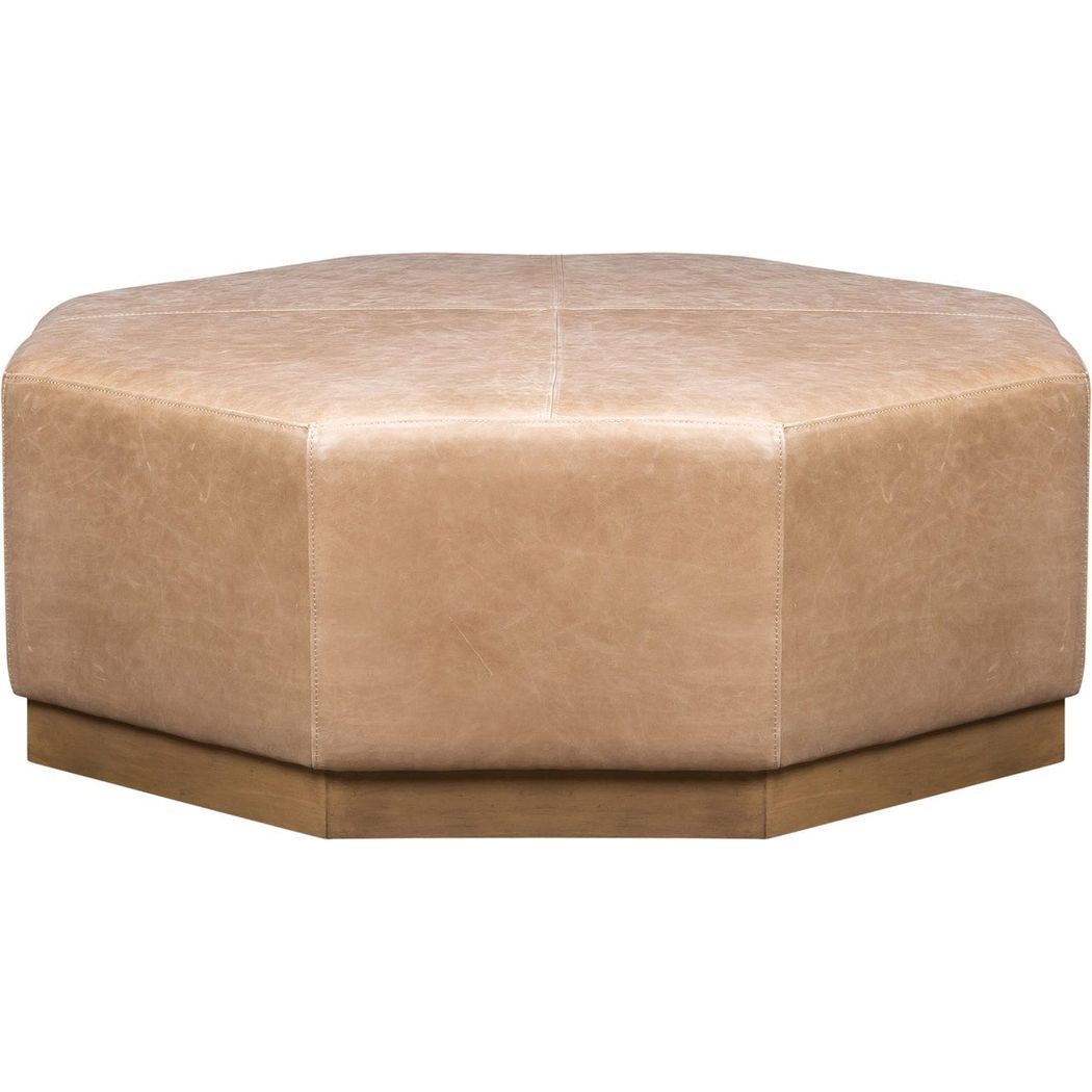 Mingle Leather In Collins Celadon Ottoman