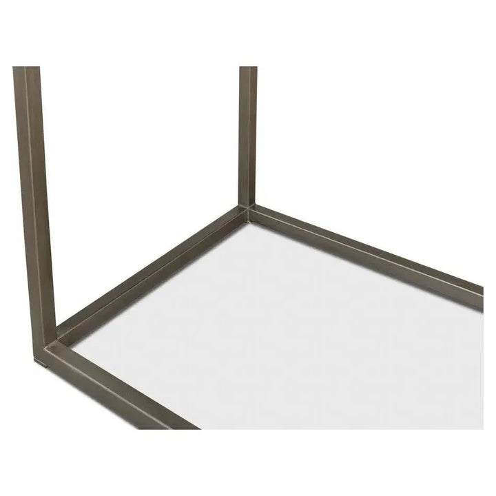 Minimal Console Table Marble Top Iron Frame - LOOMLAN - Sarreid - Console Tables