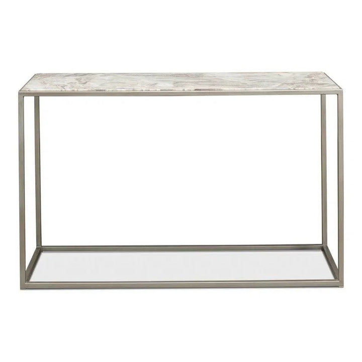 Minimal Console Table Marble Top Iron Frame - LOOMLAN - Sarreid - Console Tables