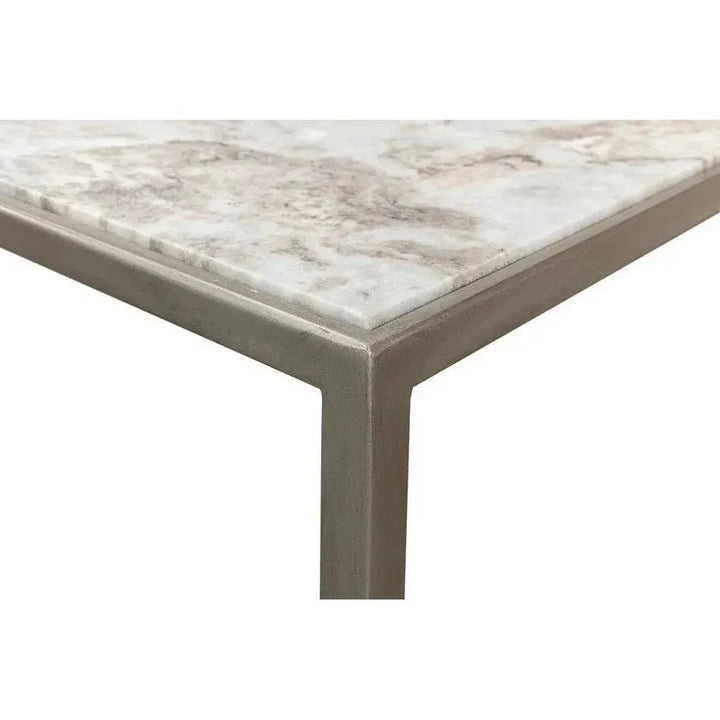 Minimal Console Table Marble Top Iron Frame - LOOMLAN - Sarreid - Console Tables