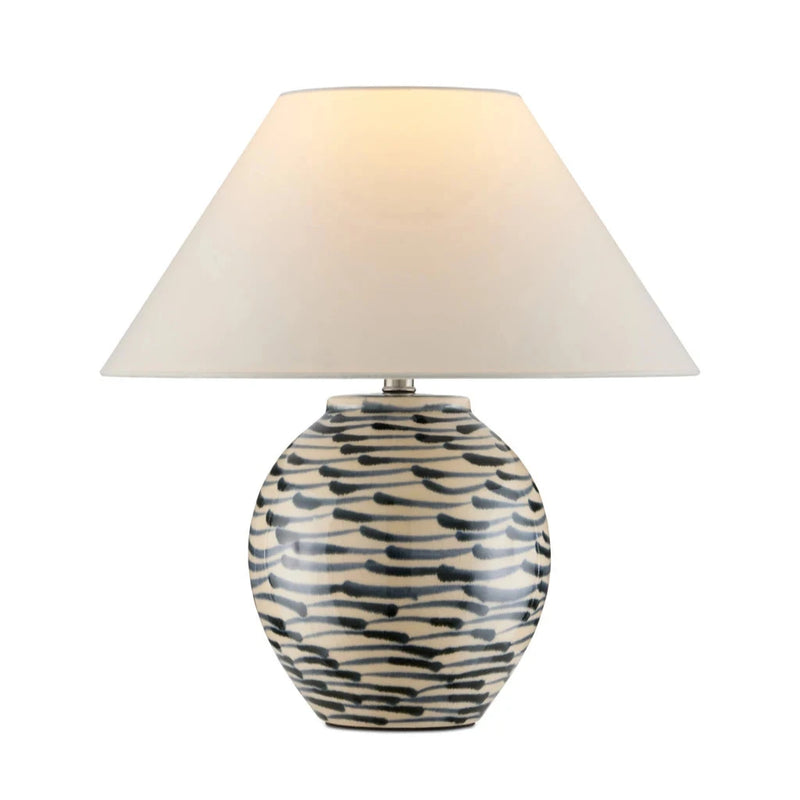 Minnows Blue Modern Ceramic Table Lamp-Table Lamps-Currey & Co-LOOMLAN