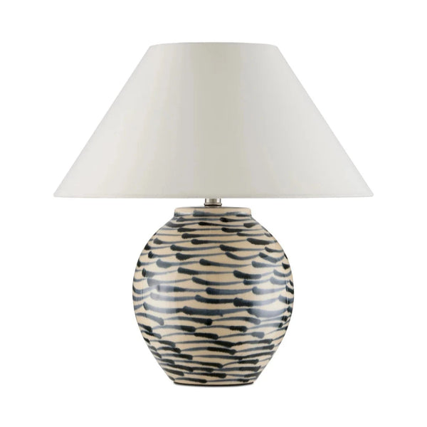 Minnows Blue Modern Ceramic Table Lamp-Table Lamps-Currey & Co-LOOMLAN