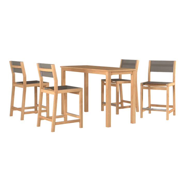 Teak Counter Height Patio Table 60 Inch | LOOMLAN