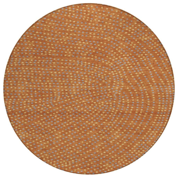 Mirelia Paprika Washable Indoor-Outdoor Rug-Outdoor Rugs-LOOMLAN Rugs-8' x 8'-LOOMLAN