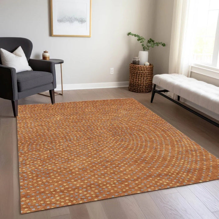 Mirelia Paprika Washable Indoor-Outdoor Rug-Outdoor Rugs-LOOMLAN Rugs-LOOMLAN