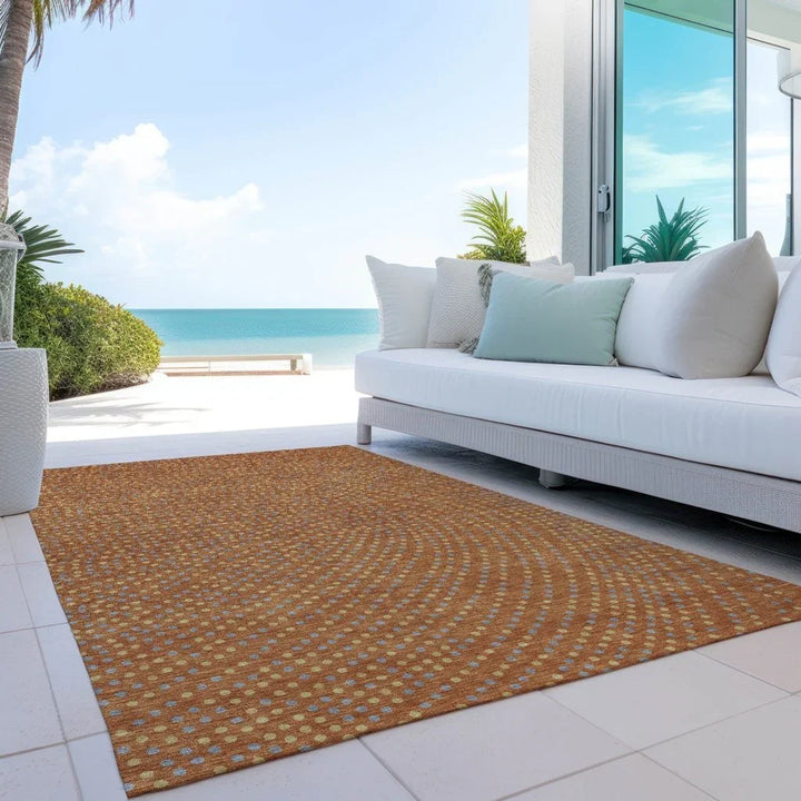 Mirelia Paprika Washable Indoor-Outdoor Rug-Outdoor Rugs-LOOMLAN Rugs-LOOMLAN