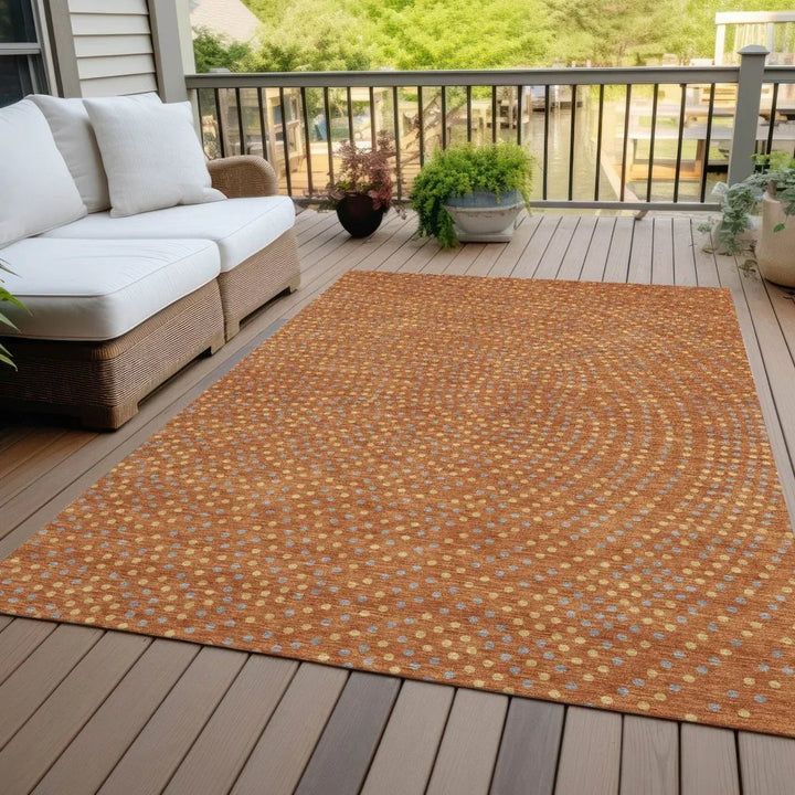Mirelia Paprika Washable Indoor-Outdoor Rug-Outdoor Rugs-LOOMLAN Rugs-LOOMLAN