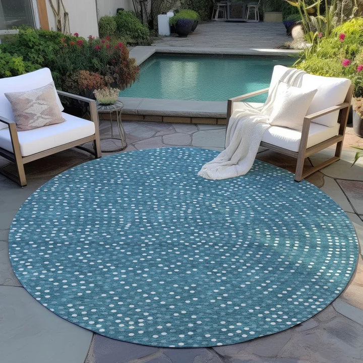 Mirelia Teal Washable Indoor-Outdoor Rug-Outdoor Rugs-LOOMLAN Rugs-LOOMLAN