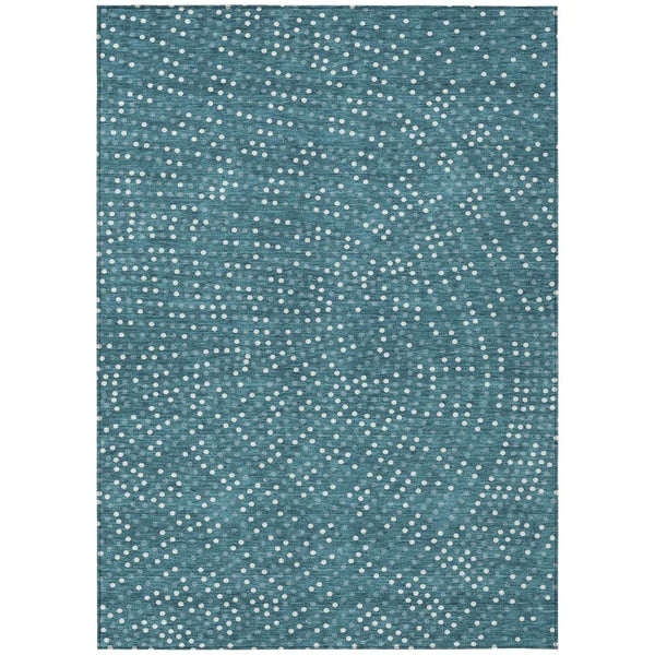 Mirelia Teal Washable Indoor-Outdoor Rug-Outdoor Rugs-LOOMLAN Rugs-2'6" x 3'10"-LOOMLAN