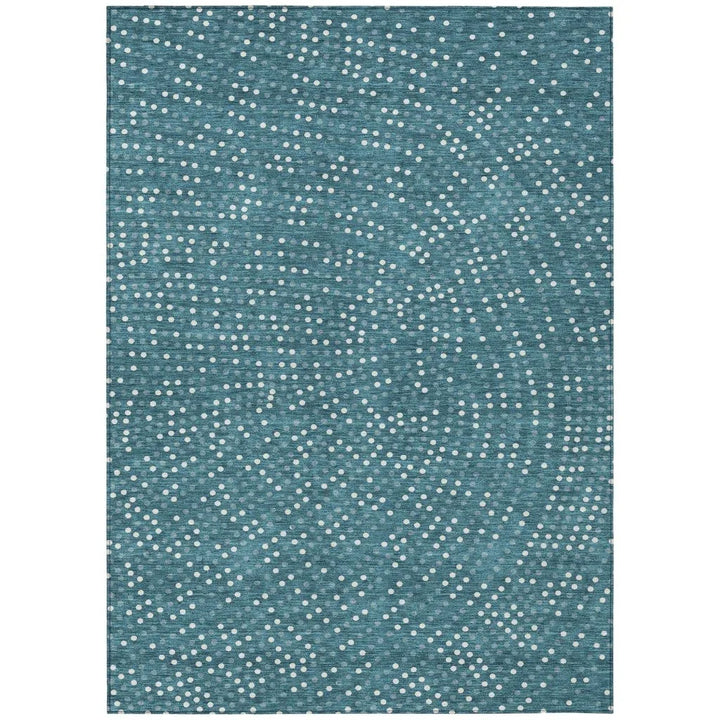 Mirelia Teal Washable Indoor-Outdoor Rug-Outdoor Rugs-LOOMLAN Rugs-2'6" x 3'10"-LOOMLAN
