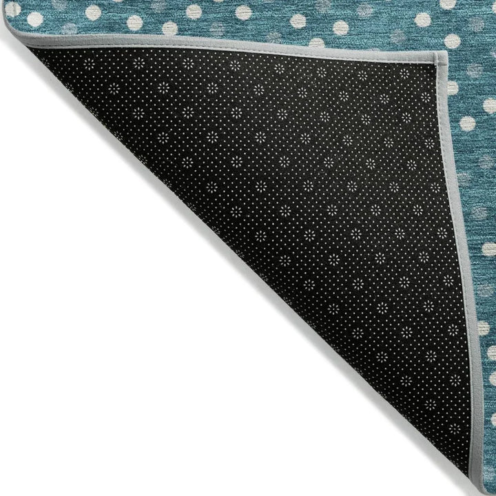 Mirelia Teal Washable Indoor-Outdoor Rug-Outdoor Rugs-LOOMLAN Rugs-LOOMLAN
