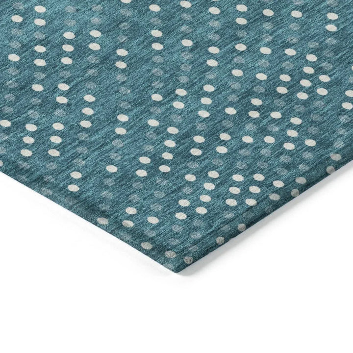 Mirelia Teal Washable Indoor-Outdoor Rug-Outdoor Rugs-LOOMLAN Rugs-LOOMLAN