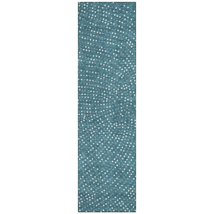 Mirelia Teal Washable Indoor-Outdoor Rug-Outdoor Rugs-LOOMLAN Rugs-2'3" x 7'6"-LOOMLAN