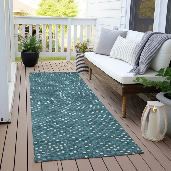 Mirelia Teal Washable Indoor-Outdoor Rug-Outdoor Rugs-LOOMLAN Rugs-LOOMLAN