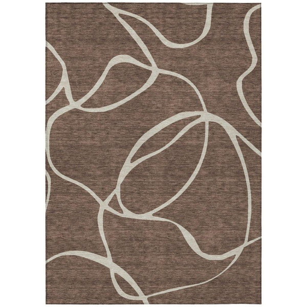 Mirelle Brown Washable Indoor-Outdoor Rug-Outdoor Rugs-LOOMLAN Rugs-2'6" x 3'10"-LOOMLAN