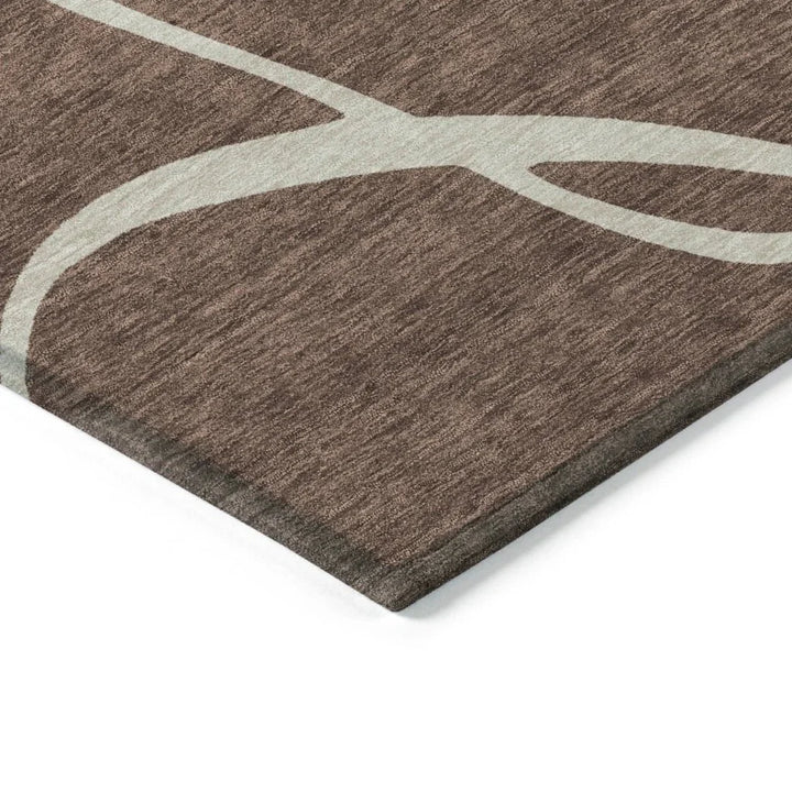 Mirelle Brown Washable Indoor-Outdoor Rug-Outdoor Rugs-LOOMLAN Rugs-LOOMLAN