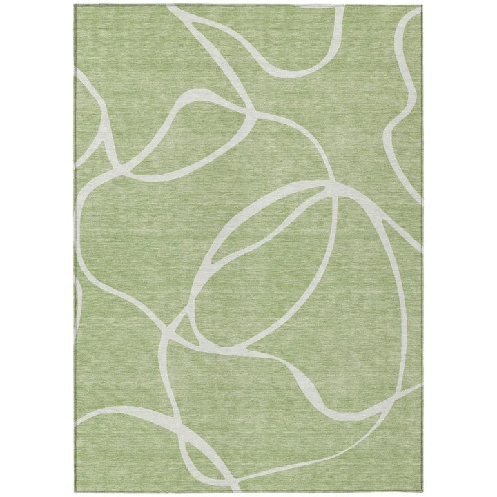 Mirelle Green Washable Indoor-Outdoor Rug-Outdoor Rugs-LOOMLAN Rugs-2'6" x 3'10"-LOOMLAN