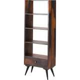 Mitchison ModernWooden 1 Drawer Bookcase-Bookcases-LOOMLAN-LOOMLAN