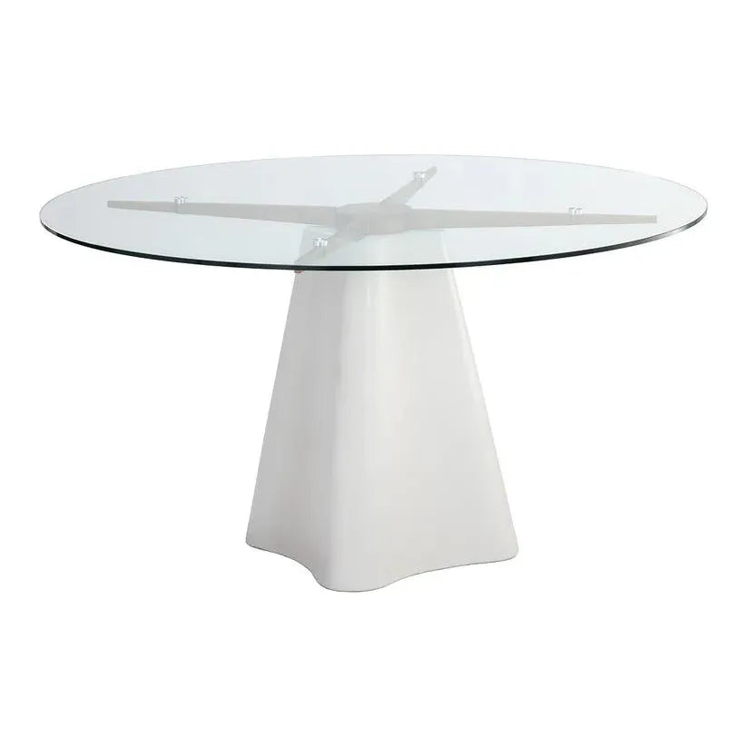 Moda Concrete Based Glass Round Dining Table