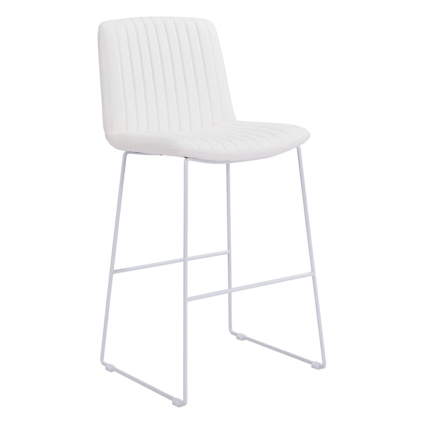 Mode Bar Chair (Set of 2) White Bar Stools LOOMLAN By Zuo Modern
