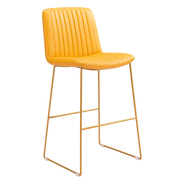 Mode Bar Chair (Set of 2) Yellow Bar Stools LOOMLAN By Zuo Modern