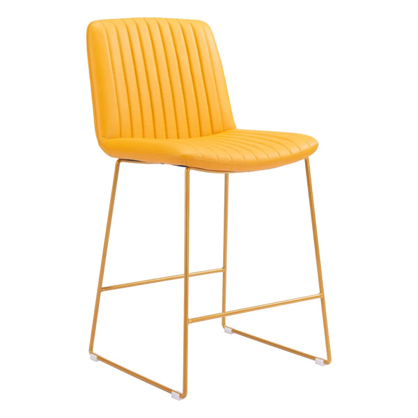 Mode Counter Chair (Set of 2) Yellow Counter Stools LOOMLAN By Zuo Modern