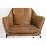 Modern Club Chair Tan Leather Armchair for Living Room Club Chairs LOOMLAN By Moe's Home