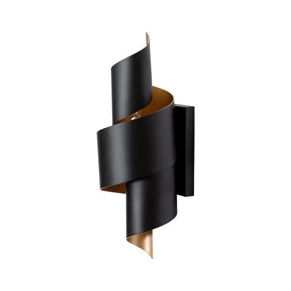 Modern Aphelion Sconce Matte Black And Gold-Wall Sconces-SUNPAN-LOOMLAN