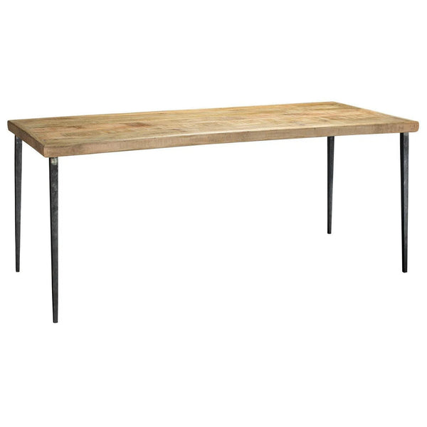 Modern Farmhouse Dining Table 72" Mango Wood Top & Iron Base Dining Tables LOOMLAN By Jamie Young