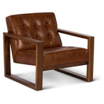 Modern Full Aniline Leather Accent Chair