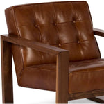 Modern Full Aniline Leather Accent Chair