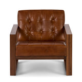 Modern Full Aniline Leather Accent Chair-Accent Chairs-One For Victory-LOOMLAN