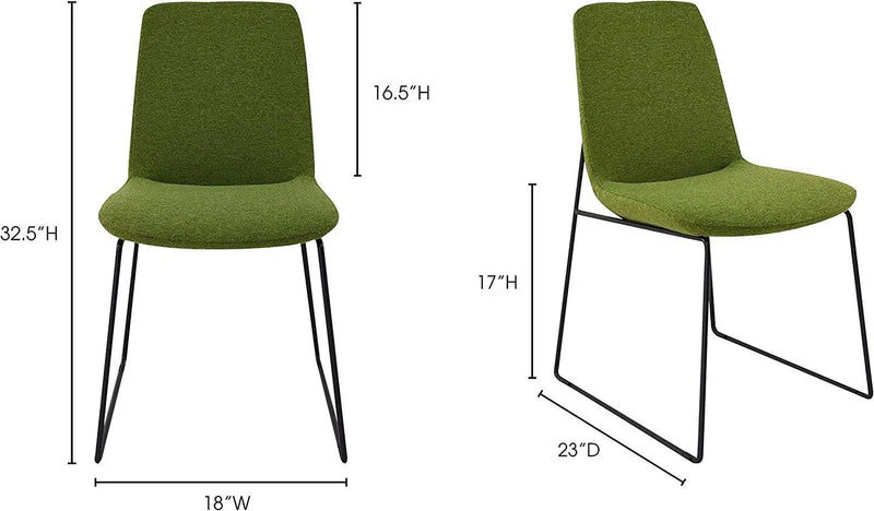 Modern Green Dining Chairs (Set Of 2) Green Ruth Retro Dining Chairs LOOMLAN By Moe's Home