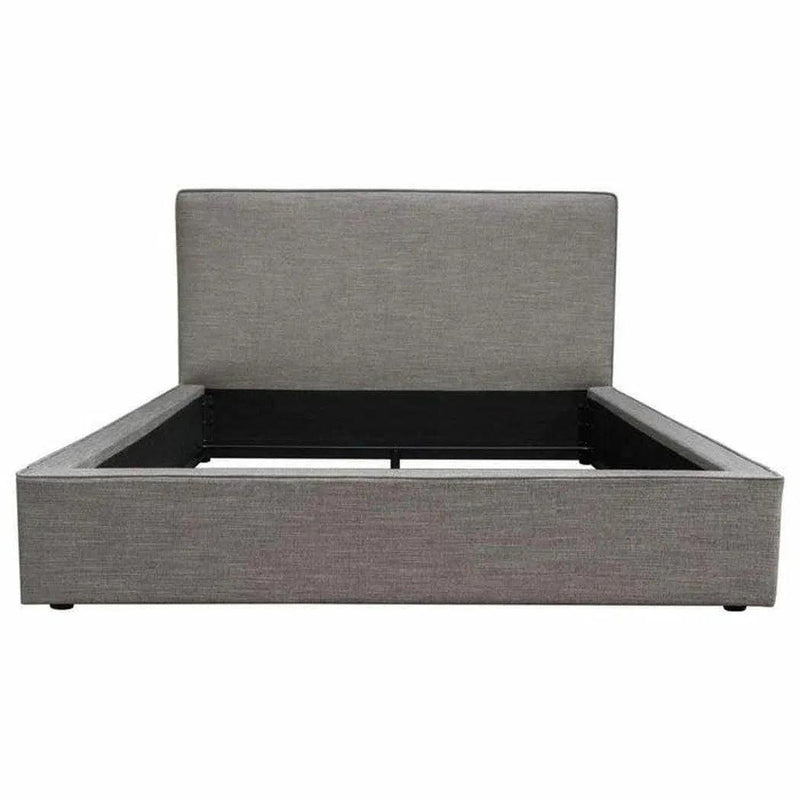 Modern Grey Low Profile Bed Frame-Beds-Diamond Sofa-LOOMLAN