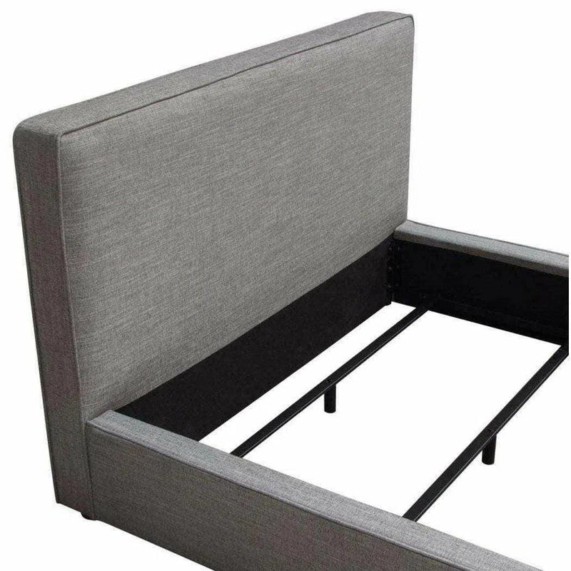 Modern Grey Low Profile Bed Frame-Beds-Diamond Sofa-LOOMLAN