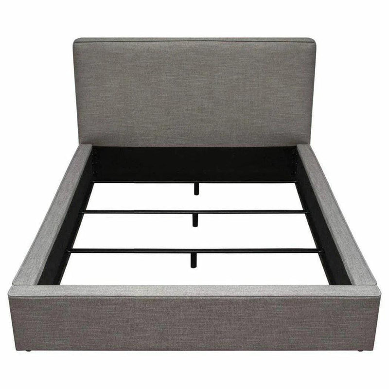 Modern Grey Low Profile Bed Frame-Beds-Diamond Sofa-LOOMLAN