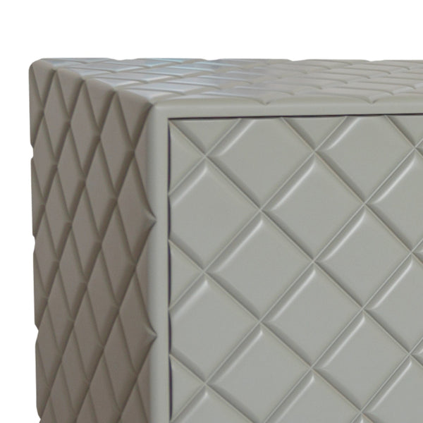 Modern Grey Sideboard TV Stand Diamond Carved Wood Cabinet-Sideboards-Victor Betancourt-LOOMLAN