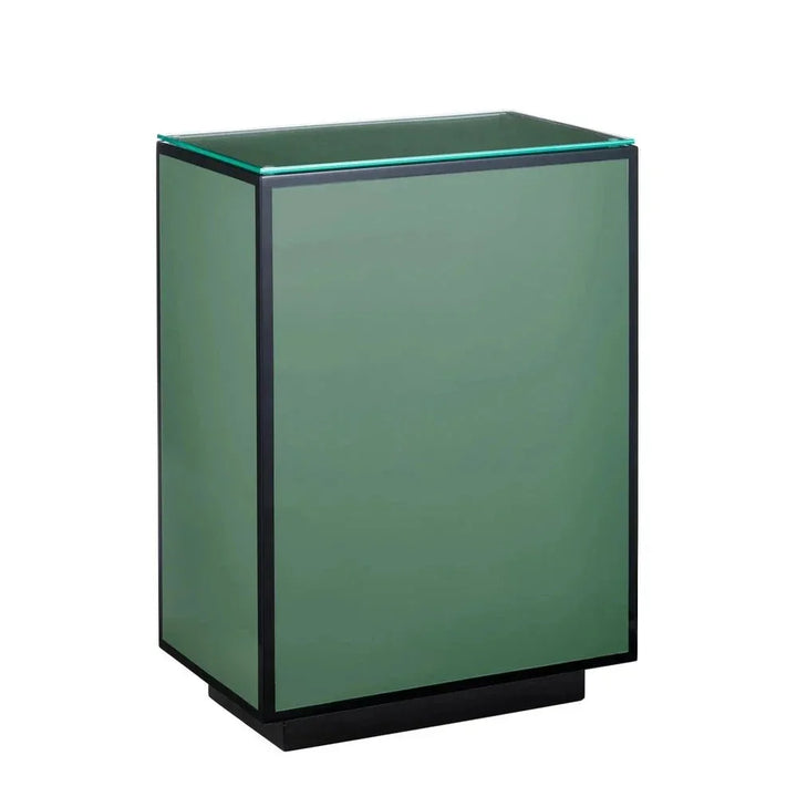 Modern Lacquer Glass Top Side Table - LOOMLAN - Currey & Co - Side Tables